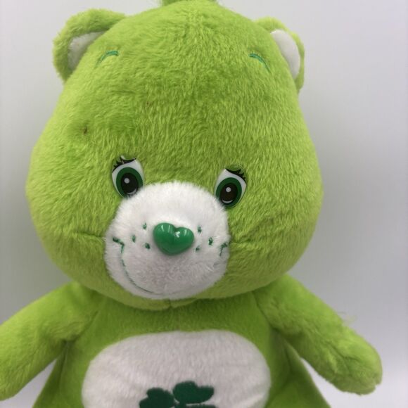 2004 Care Bears Good Luck Bear 13" NAMCO Jakks Pacific Green Irish Shamrock - Picture 2 of 9